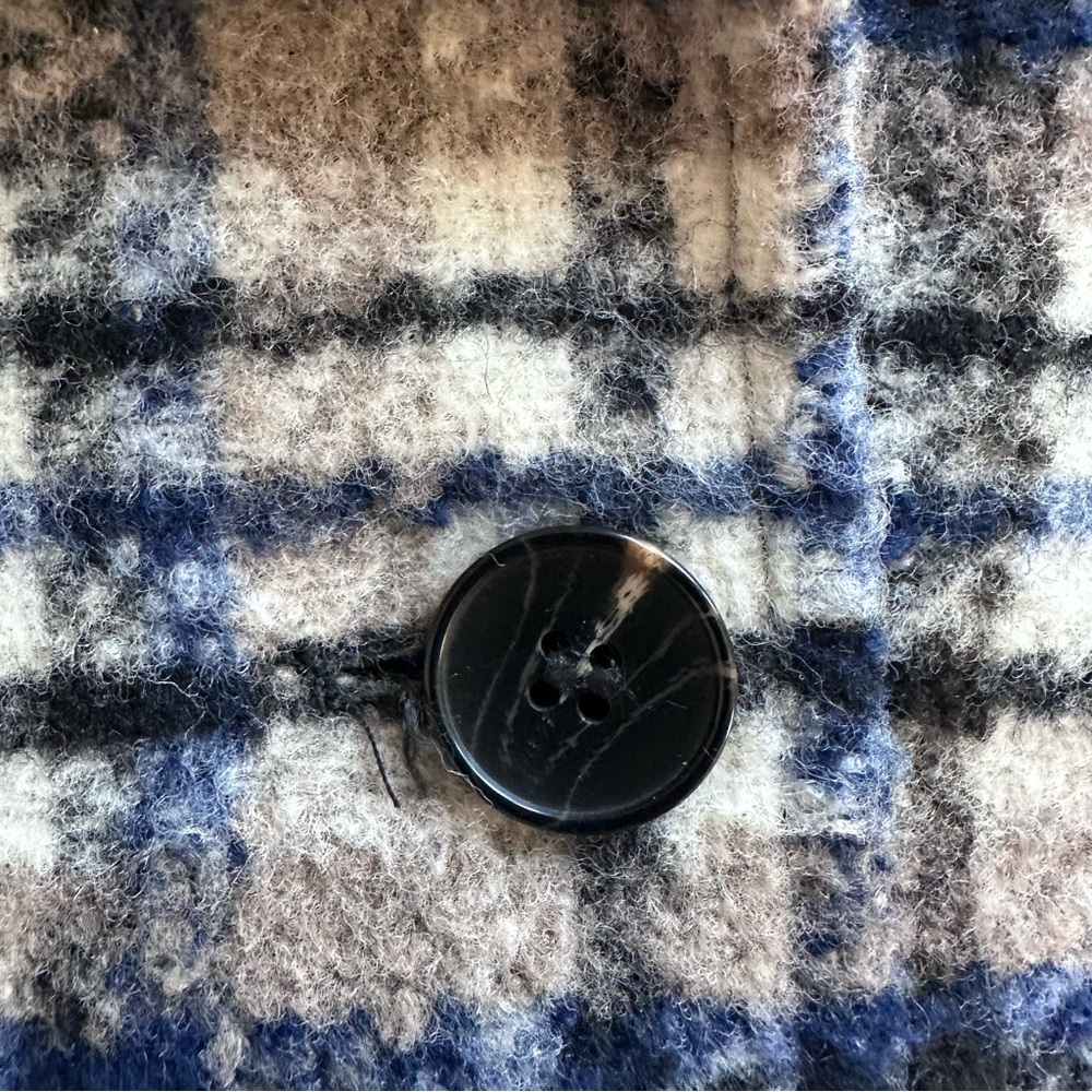 AVEC LES FILLES Womens Brushed Plaid Oversized Jacket Sz XS - Picture 7 of 16